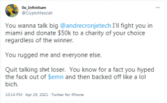 巴望金融创始人Andre Cronje设置了在迪拜拳击竞赛